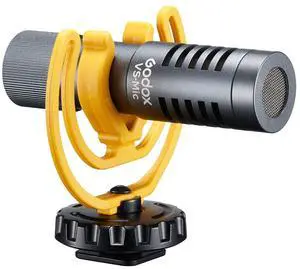 Godox VS-Mic Compact Cardioid Condenser On-Camera Shotgun Microphone, Black