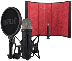 Rode NT1 5th Generation Hybrid Studio Condenser Microphone, Black, Bundle with Studio Isolation Filter