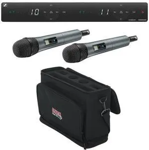 Sennheiser XSW 1-835 Dual-A Wireless Dual Handheld Microphone System, A: 548-572MHz, Bundle with Carry Bag