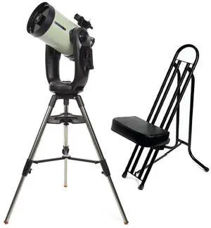 Celestron CPC Deluxe 1100 HD 11" Telescope with NexStar+ Hand Control, Bundle with 2-Section Aluminum Tripod and Astronomy Chair
