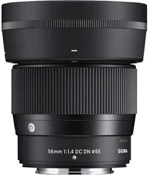 Sigma 56mm f/1.4 DC DN Contemporary Lens for Nikon Z Bundle with 55mm Multi Coated UV Slim Filter, Microfiber Cleaning Cloth