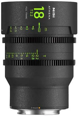 NiSi ATHENA PRIME 18mm T2.2 Cine Lens without Filter Holder, Sony E