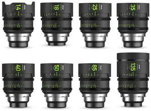 NiSi ATHENA PRIME Cine Master 8-Lens Kit with 14mm T2.4, 25mm, 35mm, 40mm, 50mm, 85mm T1.9, 18mm, 135mm T2.2 Lens, Includes Filter Holder, PL Mount