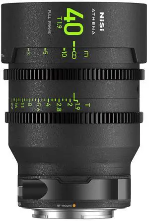 NiSi ATHENA PRIME 40mm T1.9 Cine Lens with Filter Holder, Canon RF