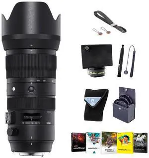 Sigma 70-200mm f/2.8 DG OS HSM Sports Lens for Nikon F, Bundle with ProOptic 82mm UV Filter, Lens Cleaner, Flex Lens Shade, Wrist Strap, Lens Wrap, Lens Cap Tether, PC Software Kit