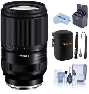 Tamron 28-300mm f/4-7.1 Di III VC VXD Lens for Sony E, Black, w/Included Value
