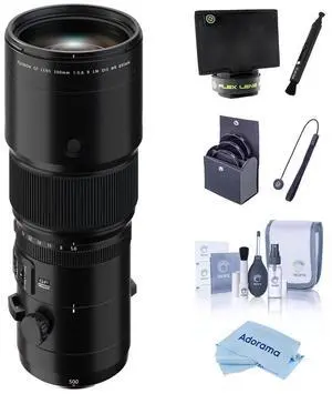 Fujifilm Fujinon GF 500mm f/5.6 R LM OIS WR Lens, Bundle with 95mm Filter Kit, Lens Shade, Lens Cleaner, Cleaning Kit, Lens Cap Tether and Cleaning Cloth