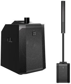 Electro-Voice Electro-Voice EVOLVE 50 Column Speaker Subwoofer, Black with Electro-Voice EVOLVE 50 Column Speaker Array with Sub Pole & Carry Bag, Black