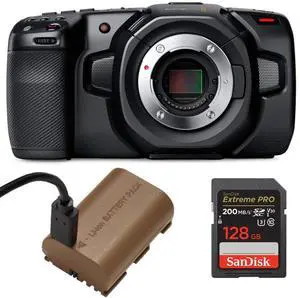 Blackmagic Design Pocket Cinema Camera 4K W/128GB Memory Card /Spare Battery