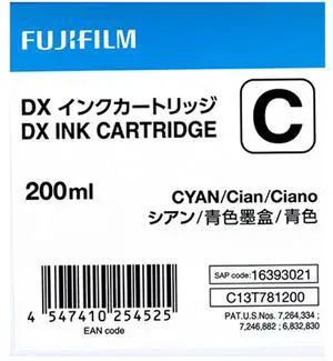 Fujifilm DX VIVIDIA Ink Cartridge 200 ML for Frontier-S Printer, Cyan #16393021