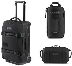 Pelican Aegis HY22 22" Wheeled Carry-On Roller Hybrid Duffel Bag, Black, Bundle with AVP-S ModPak AV Pouch and SXH5 Protective Cross Body Sling Bag