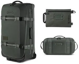 Pelican Aegis HY32 32" Wheeled Check-In Roller Hybrid Duffel Bag, Charcoal, Bundle with SPL ModPak Storage Pouch and SXH5 Protective Cross Body Sling Bag