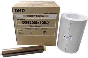 DNP DS820A Printer Luxury Media, 8x12" Silver Pearl Roll, 1-Pack #DS8208X12LXSP