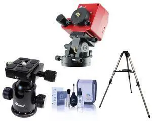 iOptron SkyTracker Pro Camera Mount with Polar Scope, Mount Only - Bundle With iOptron SkyTracker Ball Head v2, iOptron Stainless Steel Tripod, Cleaning Kit
