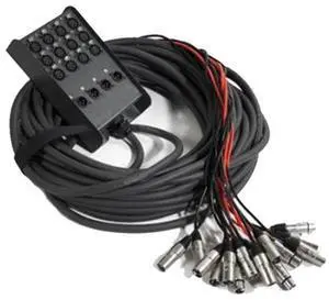 ProX XC-SB124XLR50 50' 12 XLR-F Input to 4 XLR-M Return Stage Box Snake