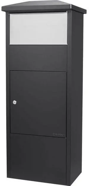 Barska MPB-500 Parcel Drop Box with Large Stainless Steel Door, Black