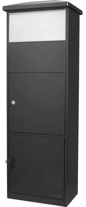 Barska MPB-600 Parcel Drop Box with Package Compartment, Large Stainless Steel Door, Black