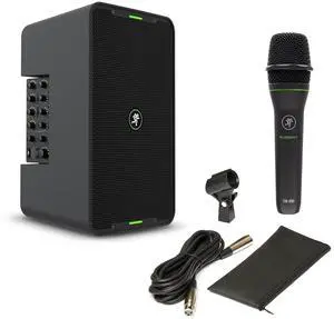Mackie ShowBox 400W 8" All-In-One Battery Powered PA Speaker with Breakaway Mix Controller and EM-89D Dynamic Vocal Microphone Bundle