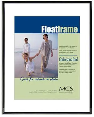MCS 5x7" Original Plastic Float Frame with a 1/4" Width Molding for a 4x6" Photograph, Black
