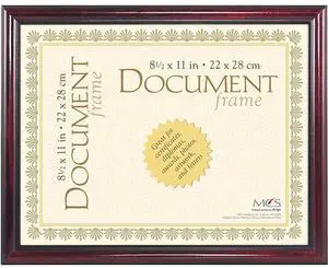 MCS Step Document Wall Frame for 8.5x11" Photograph, Elegant Mahogany