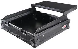 ProX XS-19MIXLT ATA-300 Style 10U Top Mount 19" Slanted Rackmount Mixer Case, Black on Black