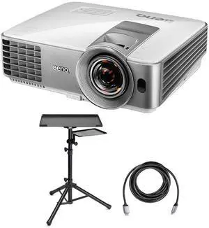 BenQ TH575 Full HD DLP Home Theater Gaming Projector Bundle with Laptop Stand and Accessory Tray, HDMI 2.0 Cable