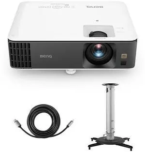 BenQ TK700 4K UHD HDR Gaming DLP Projector, Bundle with Ceiling Mount and 15' HDMI 2.0 Cable