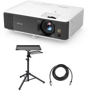 BenQ TK700 4K HDR 16ms Low Input Lag Gaming DLP Projector Bundle with Laptop Stand and Accessory Tray, HDMI 2.0 Cable