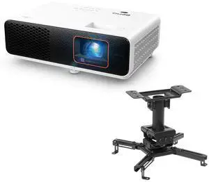 BenQ X500i 4K Ultra HD HDR 4LED Short-Throw DLP Gaming Projector, Bundle with H&A Ceiling Mount