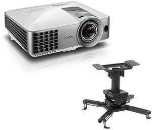 BenQ MW632ST WXGA Short-Throw DLP Business Projector, Bundle with H&A Ceiling Mount
