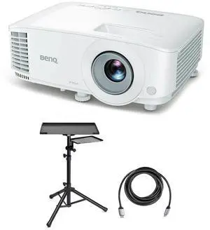 BenQ MW560 WXGA DLP Eco-Friendly Business Projector, 4000 Lumens Bundle with Laptop Stand and Accessory Tray, HDMI 2.0 Cable