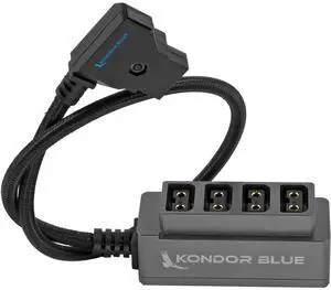 Kondor Blue 16" Male D-Tap to 4-Port Female D-Tap Splitter Hub