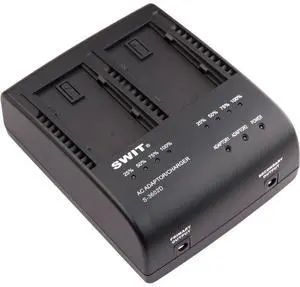SWIT Electronics S-3602D 2-Channel Charger/Adapter for S-8D58/S-8D62 and Panasonic D54/D28/VW-VBD58 Battery