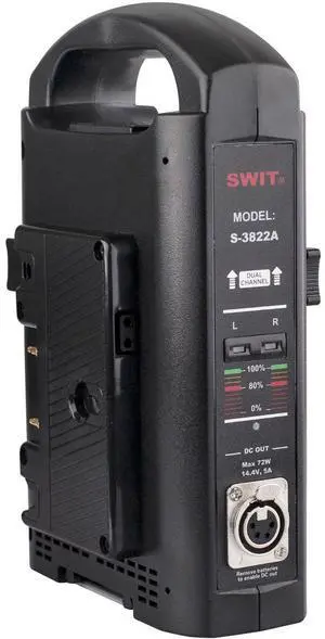 SWIT Electronics Electronics 2-Channel Simultaneous Battery Charger & Adapter, Gold Mount
