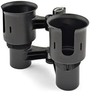 Inovativ RoboCup Patented Portable Clamp-On Caddy Dual Cup Holder, Black
