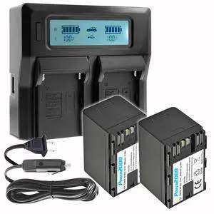 Power2000 2x Canon BP-A30 14.4V 3600mAh Lithium-Ion Battery with Dual Bay LCD Charger