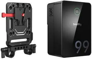 SmallRig VB99 Pro Mini Rechargeable V-Mount Battery with 15mm Dual Rod Clamp Battery Plate