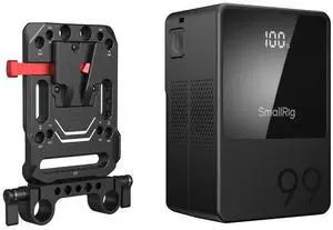 SmallRig VB99 Mini Rechargeable V-Mount Battery with 15mm Dual Rod Clamp Battery Plate