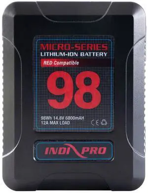 IndiPRO Micro-Series 98Wh V-Mount Li-Ion Battery for RED DSMC and DSMC2 Cameras