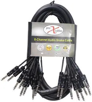 ProX XC-8TRS10 10' 8-Channel TRS-M to TRS-M Balanced Audio Snake Cable
