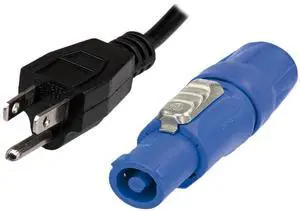 ProX XC-PWCE14-06 6' 14 AWG NEMA 5-15 Edison to PowerCon Blue Male High Performance Power Cord