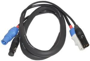 ProX XC-PWC14-DMX03 3' 14 AWG PowerCon Blue-M to Gray-M + DMX-3 XLR-M to XLR-F