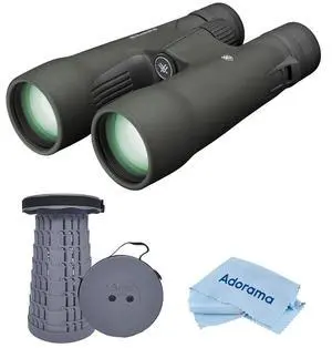 Vortex Optics 12x50 Razor UHD Waterproof Roof Prism Binocular with 5.5 Degree Angle of View, Bundle with Telescoping Stool/Chair and Cleaning Cloth