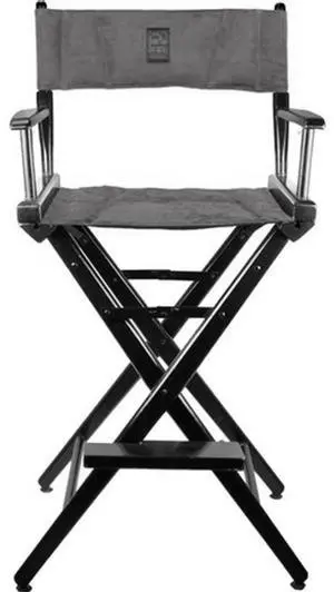Porta Brace Director's Chair with Black Frame and Ultra Suede Seat, 30" Height