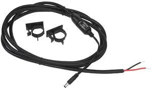Nightstick NS-DW12 12V Vehicle Direct Wire Kit for Charging Base, Straight Barrel Plug, Black