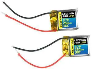 COMMON SENSE RC Lectron Pro 3.7V 250mAh 30C Li-Po Battery, 2-Pack