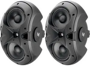 Electro-Voice EVID 6.2 Passive 2-Way 300W Installation Speaker with Dual 6" Woofers - Pair, Black