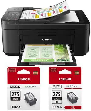 Canon PIXMA TR4720 Wireless All-In-One Inkjet Printer, Black, Bundle with Standard and High Capacity Black Ink Pack