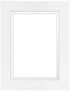 Framatic Modern 8x10" Wood Frame with Skinny Mat for 8x10" Photograph, White
