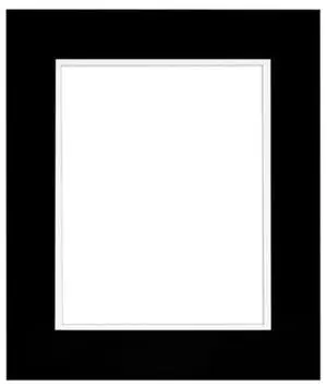 Framatic Metro Seamless 8x10" MDF Composite Wood Board Frame Matted for a 5x7" Photograph, Black